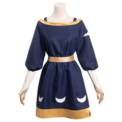 Kids Girls TV The Owl House Amity Blue Dress Outfits Cosplay Costume Suit