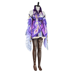 Game Genshin Impact Dress Outfit Keqing Halloween Carnival Suit Cosplay Costume