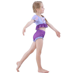 Kids Girls Tangled Rapunzel Cosplay Costume  Swimsuit Outfits Halloween Carnival Party Suit