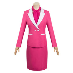 2023 Barbie Margot Robbie Barbie Pink Uniform Skirt Set Outfits Cosplay Costume Halloween Carnival Suit