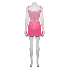 Movie Barbie 2023 Margot Robbie Barbie Pink Slip Dress Outfits Cosplay Costume Halloween Carnival Suit