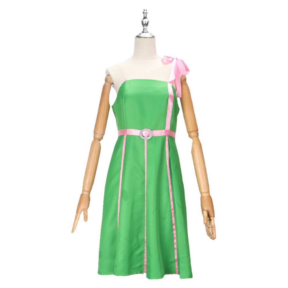 Movie Barbie 2023 Green Dress Outfits Cosplay Costume Halloween Carnival Suit