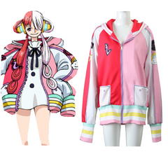 Anime One Piece UTA Cosplay Costume Hoodie Zip Up Jacket  Coat Outfits Halloween Carnival Suit