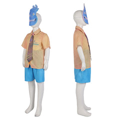 Kids Children Elemental  Wade Ripple Cosplay Costume Shirt Necktie Mask Outfits Halloween Carnival Suit