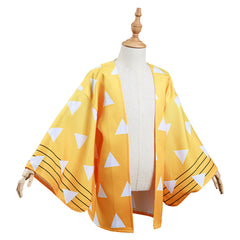 Kids Children Agatsuma Zenitsu Yellow Kimono Coat Cosplay Costume