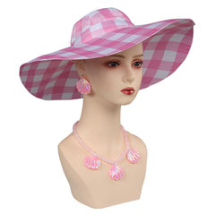 Kids Girls Movie 2023 Barbie Margot Robbie Cosplay Hat Cap Earings Necklace Accessories Halloween Carnival Props