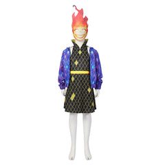 Kids Children Movie Elemental 2023 Ember Outfits Cosplay Costume Halloween Carnival Suit