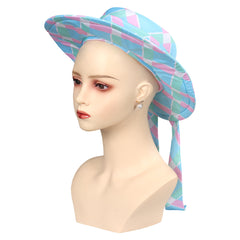 Kids Girls Movie Barbie 2023 Cosplay Blue Beach Hat Earings Accessories Outfits Suit