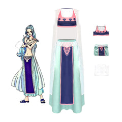 Anime One Piece Vivi Outfits Blue Dress Cosplay Costume Halloween Carnival Suit