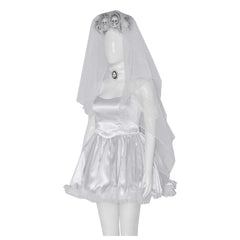 Movie Corpse Bride Emily White Dress Outfits Cosplay Costume Halloween Carnival Suit