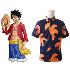 Anime One Piece Monkey D. Luffy Shirt Cosplay Costume Outfits Halloween Carnival Suit