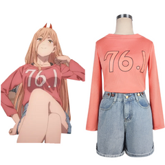Anime Power Pink T-Shirt Cosplay Costume Outfits Halloween Carnival Suit