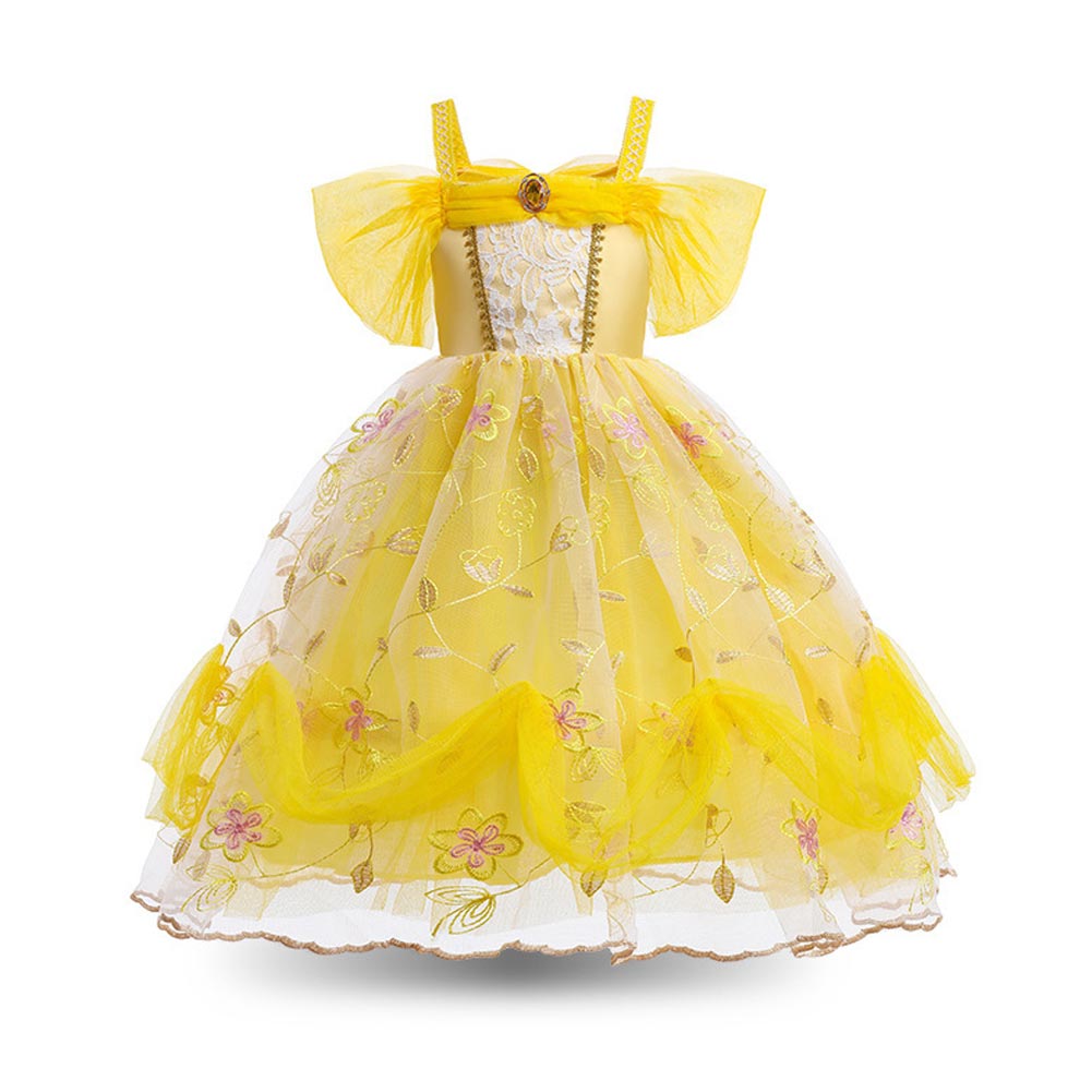 Kids Girls Movie Beauty And The Beast Belle Cosplay Costume Outfits Halloween Carnival Suit