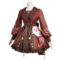 Game Genshin Impact Hutao Cosplay Costume Lolita Dress Outfits Halloween Carnival Suit-Coshduk