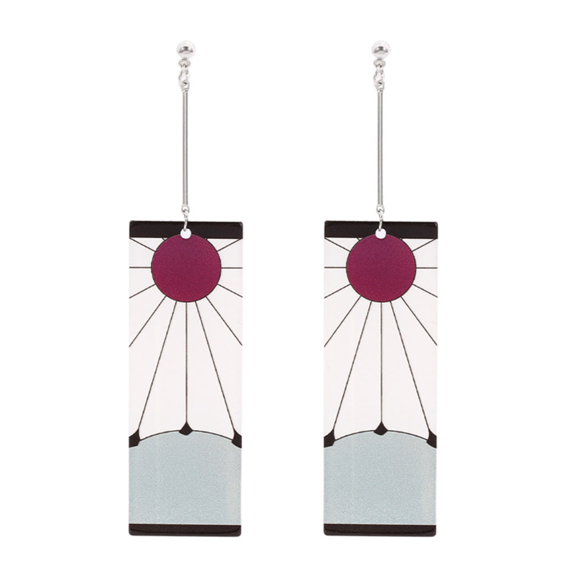 Kamado Tanjirou Resin Pin Hook Clip On Hanafuda Earrings Cosplay Accessories Props
