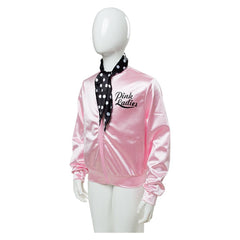 Kids Children Grease Pink Ladies Satin Pink Jacket Set Outfits Cosplay Costume