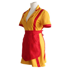 Movie Broke Girls Max Caroline Waiter Uniform Dress Costume Cosplay Halloween Carnival Suit