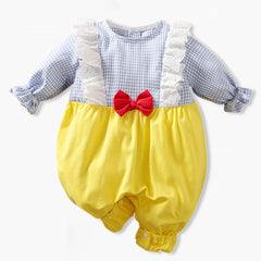 Snow White Cosplay Costume Cartoon Infant Jumpsuit Onesie Flannel Halloween Fancy Dress Rompers