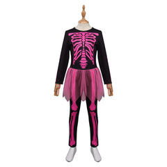 Kids Children Skull Cosplay Costume Outfits Halloween Carnival Suit