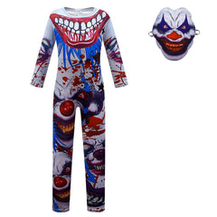 Kids Children Movie Clown Jumpsuit Outfits Cosplay Costume Halloween Carnival Suit