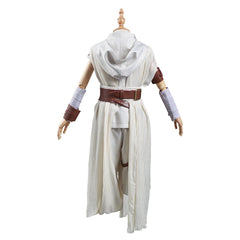 Kids Children Movie The Rise Of Skywalker Rey White Outfit Cosplay Costume Halloween Carnival Suit