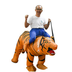 Adult Brown Animal Tiger Inflatable Costume Funny Party Cosplay Costume Halloween Carnival Suit