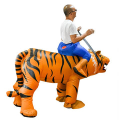 Adult Brown Animal Tiger Inflatable Costume Funny Party Cosplay Costume Halloween Carnival Suit