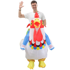 Adult White ​Inflatable Costume Animals Rooster Cosplay Costume Halloween Carnival Suit