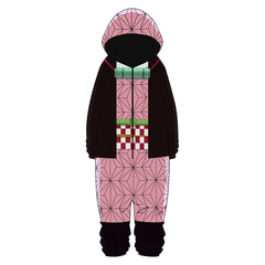 Anime ​Kids Children Kamado Nezuko Pink Sleepwear Outfits Cosplay Costume Halloween Carnival Suit