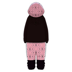 Anime ​Kids Children Kamado Nezuko Pink Sleepwear Outfits Cosplay Costume Halloween Carnival Suit