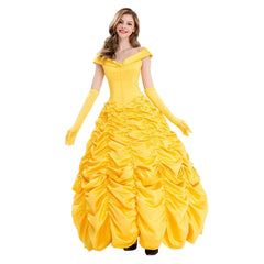 Anime Belle Yellow Long Dress Outfits Cosplay Costume