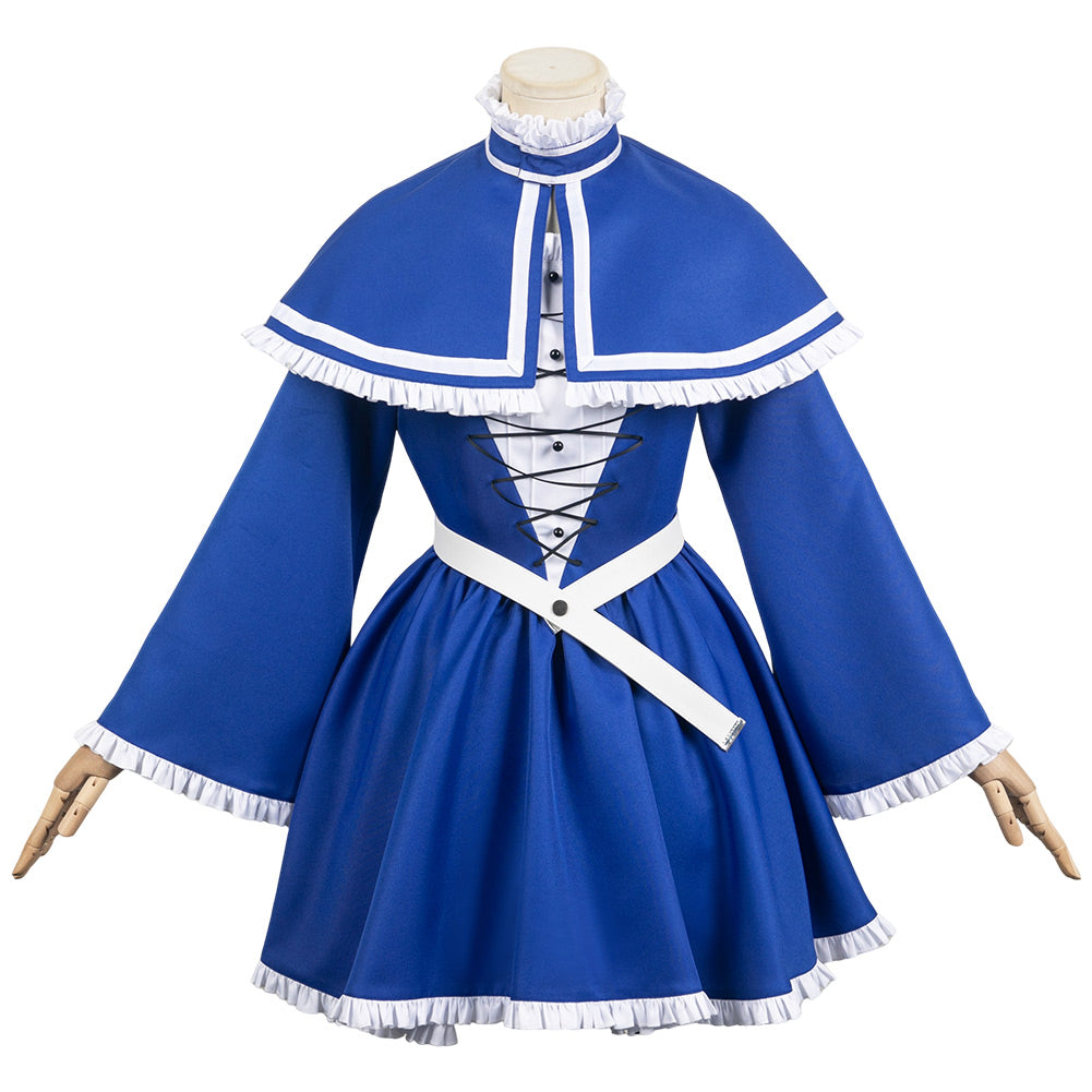 Anime Frieren:Beyond Journey's End 2023 Lawine Blue Dress Set Outfits Cosplay Costume Halloween Carnival Suit