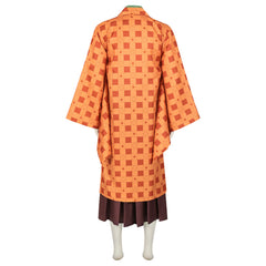Anime Kamado Tanjirou Yellow Kimono Outfits Cosplay Costume Halloween Carnival Suit