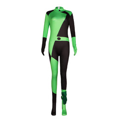 Anime Kim Possible Shego Green Jumpsuit Outfits Cosplay Costume Halloween Carnival Suit