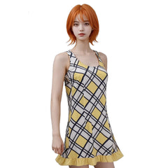 Anime One Piece 2023 Nami Yellow Printed Dress Outfits Cosplay Costume Halloween Carnival Suit