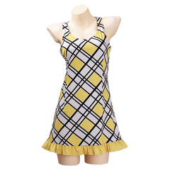 Anime One Piece 2023 Nami Yellow Printed Dress Outfits Cosplay Costume Halloween Carnival Suit