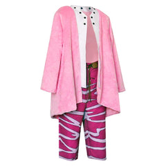 Anime One Piece Donquixote Doflamingo Pink Coat Set Outfits Cosplay Costume Halloween Carnival Suit