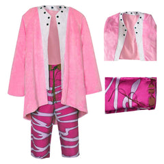 Anime One Piece Donquixote Doflamingo Pink Coat Set Outfits Cosplay Costume Halloween Carnival Suit