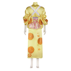 Anime One Piece Kikunojo Yellow Kimono Dress Cosplay Costume Outfits Halloween Carnival Suit