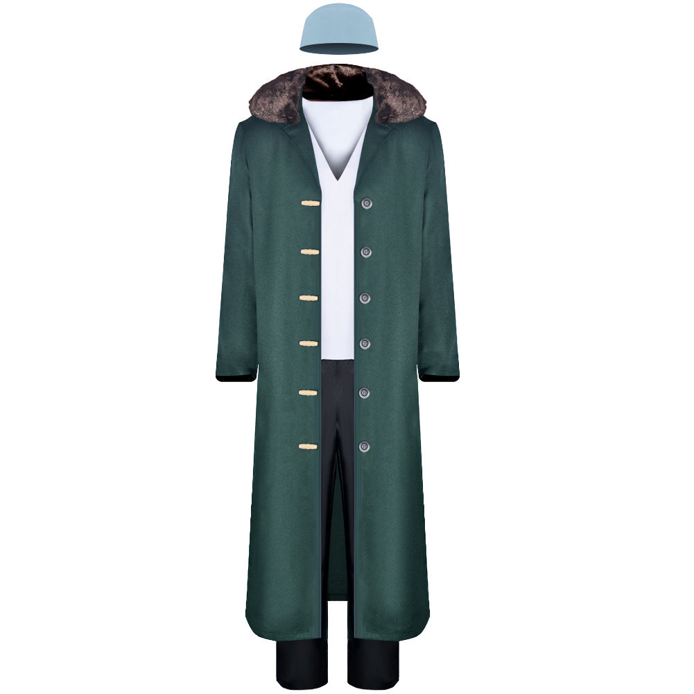 Anime One Piece Kuzan Green Jacket Set Outfits ​Cosplay Costume Halloween Carnival Suit 