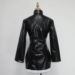 Anime One Piece Nico·Robin Black Leather Cosplay Costume Outfits Halloween Carnival Suit