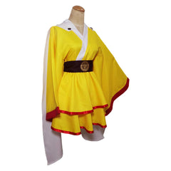 Anime ONE PUNCH-MAN Saitama Yellow Lolita Dress Outfits Cosplay Costume Halloween Carnival Suit