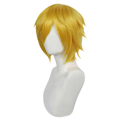 Anime One Piece Sanji Yellow Wigs Cosplay Accessories Halloween Carnival Props