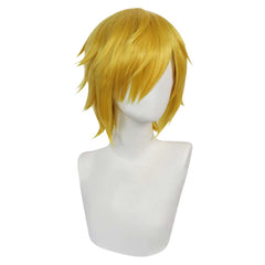 Anime One Piece Sanji Yellow Wigs Cosplay Accessories Halloween Carnival Props