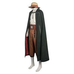 Anime One Piece Shanks Black Cloak Outfits Cosplay Costume Halloween Carnival Suit