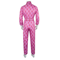 Movie Barbie 2023 Ken Pink Jumpsuit Outfits Cosplay Costume Halloween Carnival Suit