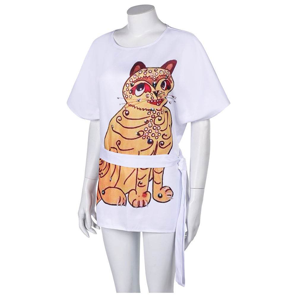 ABBA Retro Style Anni-Frid Synni Lyngstad White Outfits Cosplay Costume Halloween Carnival Suit