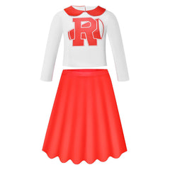 Kids Children Grease: Rydell High Cheerleader Cosplay Costume Outfits Halloween Carnival Party Suit