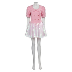 Movie Barbie 2023 Margot Robbie Barbie Pink Bubble Skirt Suit Outfits Cosplay Costume