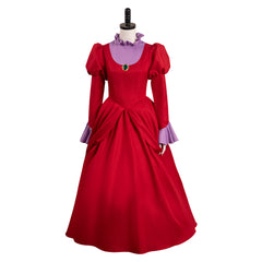 Movie Cinderella Lady Tremaine Outfits Red Dress Cosplay Costume Halloween Carnival Suit